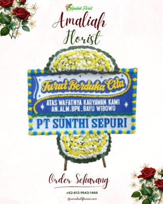 Papan Bunga Duka di Gedung Soka